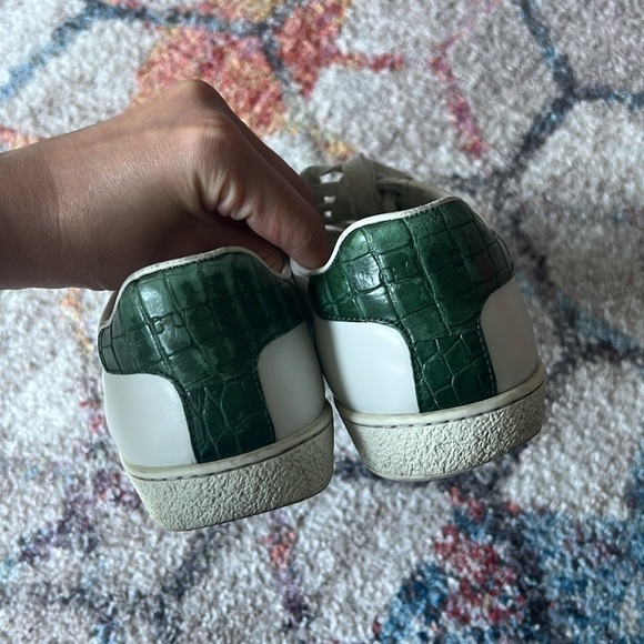 GUCCI Ace White Leather Sneakers with Web Detail - 36.5 - Picture 7 of 10